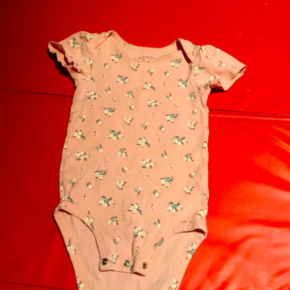 Pink floral onesie